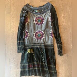 Desigual Vintage Multicolored Long Sleeve  Print Dress